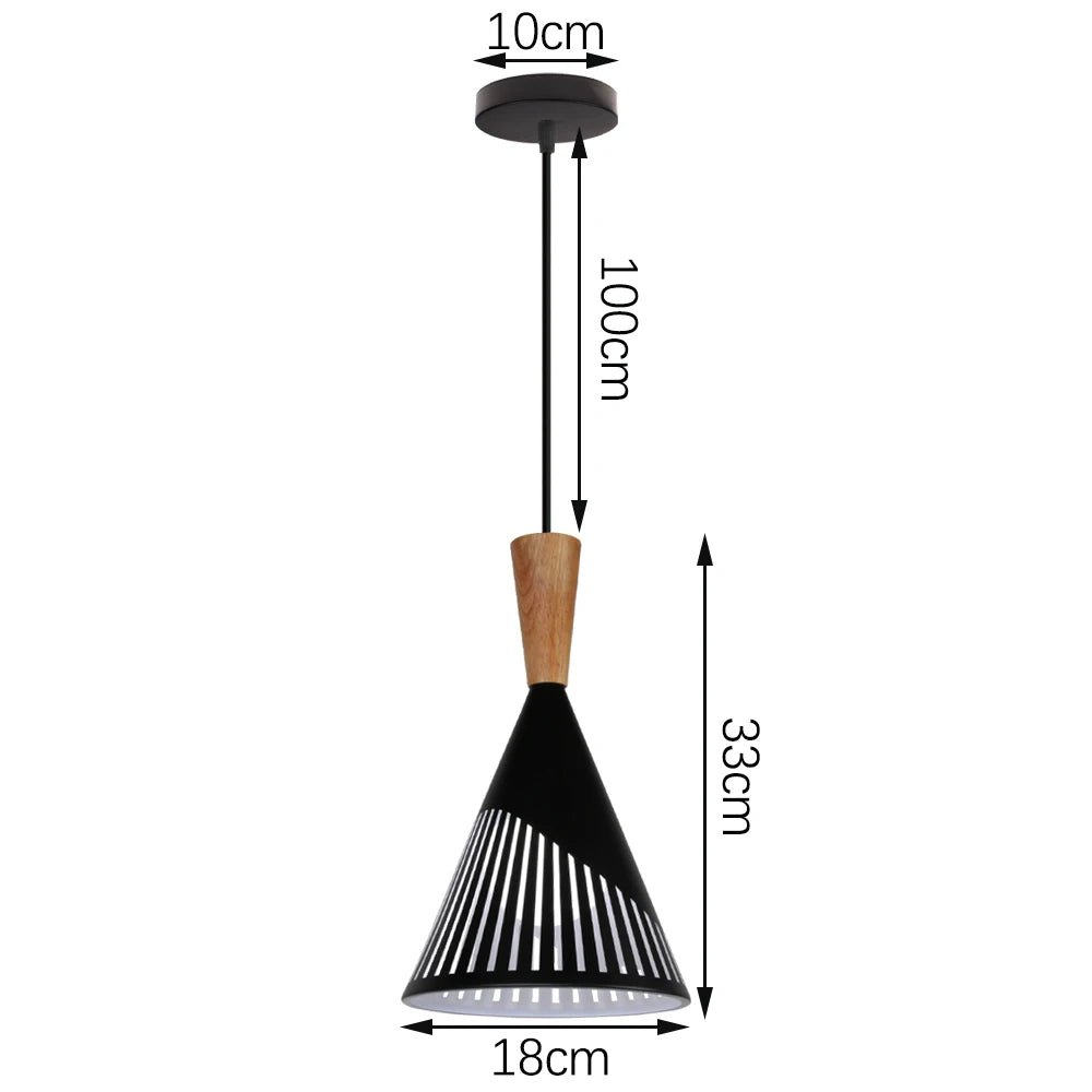 Suspensions industrielles en bois, abat-jour E27, luminaires suspendus - Habitat Bois Lumière