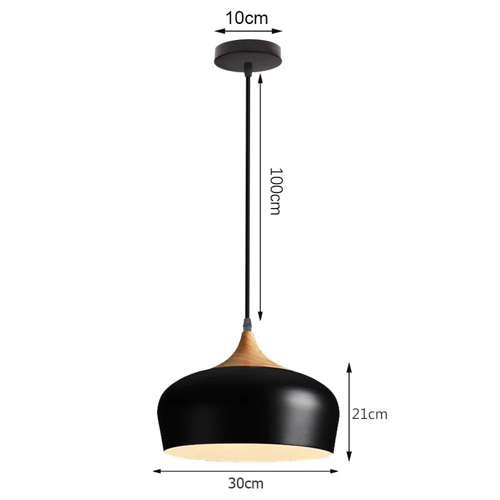 Suspensions industrielles en bois, abat-jour E27, luminaires suspendus - Habitat Bois Lumière