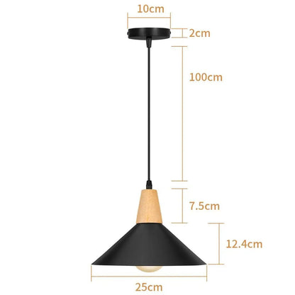 Suspensions industrielles en bois, abat-jour E27, luminaires suspendus - Habitat Bois Lumière